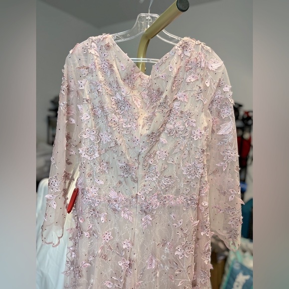 Mac Duggal 70224 Floral Applique Long Sleeve Illusion Gown - Picture 7 of 12